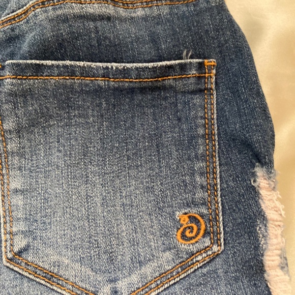 Indigo Rein Blue Denim Tiny High Waist Shorts Button Fly Juniors Size 00 EUC - Picture 8 of 14